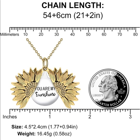 You Are My Sunshine Sunflower Locket - Picture 2 of 10